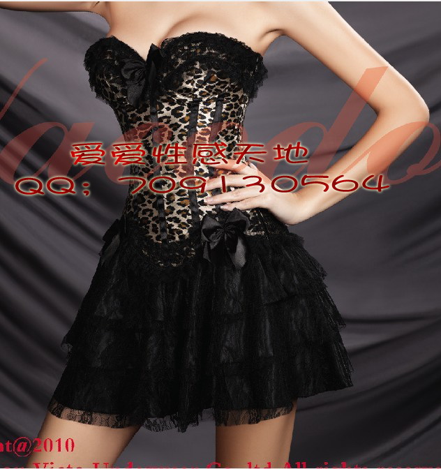 Corset vest sexy fashion royal shapewear shaper tulle dress leopard print 068 shapewear