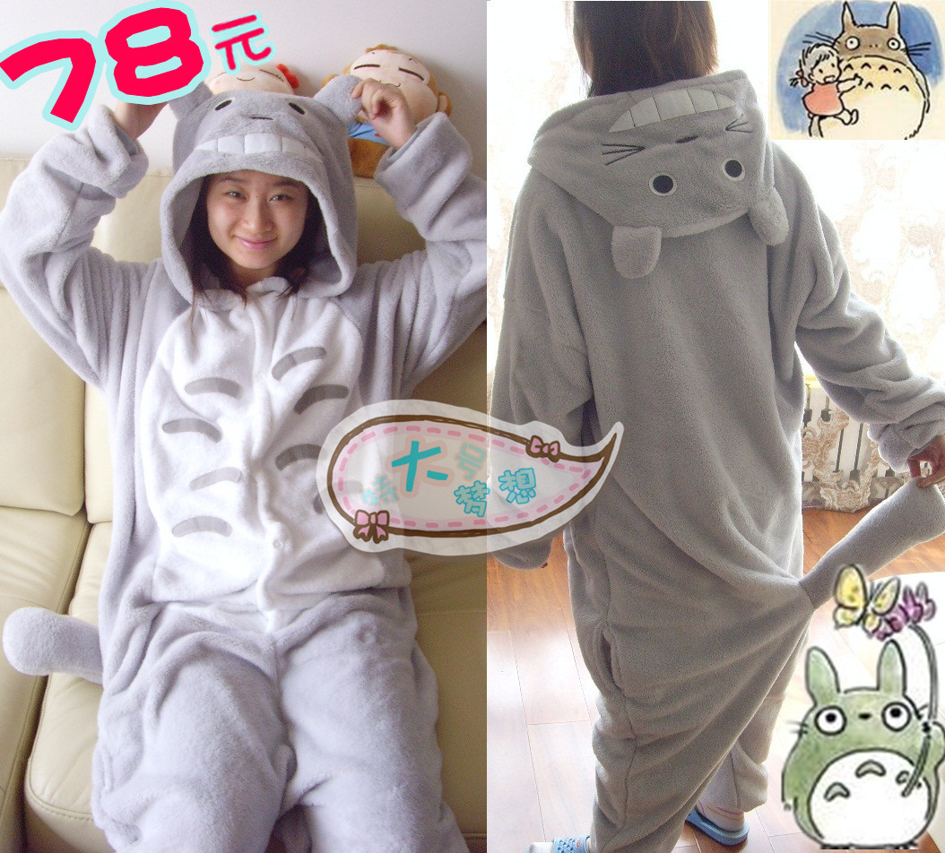 Cos totoro cow hamster lovers cartoon thickening animal one piece sleepwear lounge