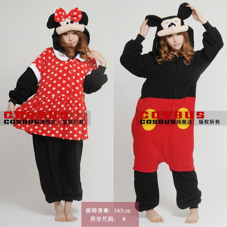 Cosbus MICKEY MINNIE MICKEY MOUSE cartoon animal one piece sleepwear lovers lounge polar fleece fabric