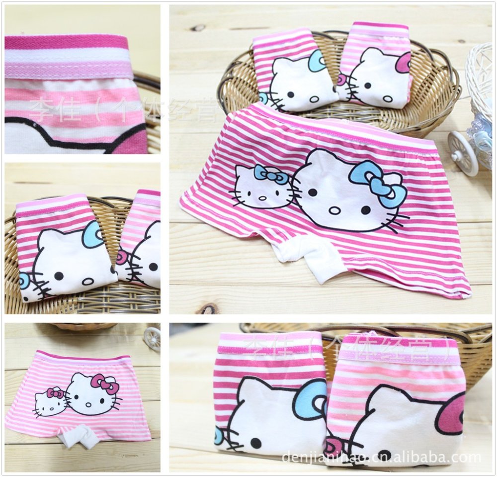 Cotton children's underwear, hello kitty cat  printed, child pants wholesale,12pcs/lot,free shipping