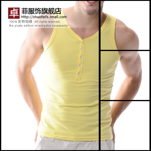 Cotton elastic 100% V-neck 90-degree breasted vest fashion basic breathable vest 1267