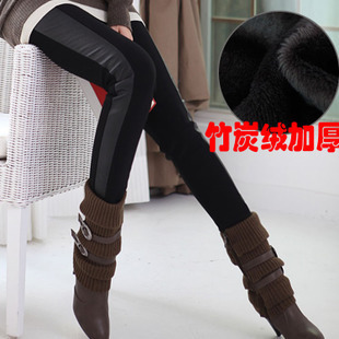 Cotton patchwork leather autumn and winter maternity clothing legging maternity warm pants maternity clothing plus velvet