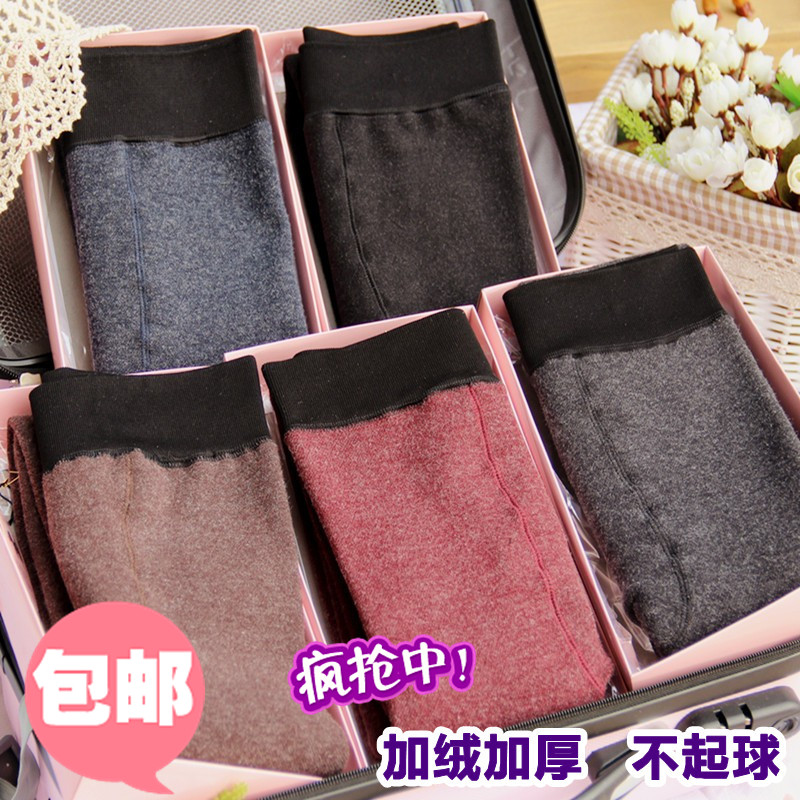 Cotton plus velvet thickening one piece thermal legging female socks