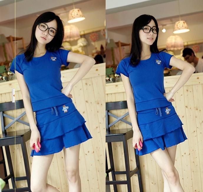 Cotton summer clothes sportswear uniform who South Korea female tennis skirts less leisure suit