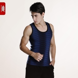 Cotton thermal underwear male print thermal vest thickening plus velvet sleeveless wool cashmere thermal upperwear