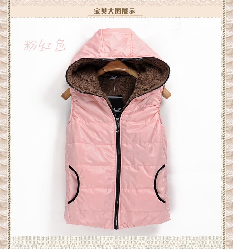 Cotton vest Sherpa Hooded  Clothing  vest  Cotton Clothing Women's Clothing leather vests