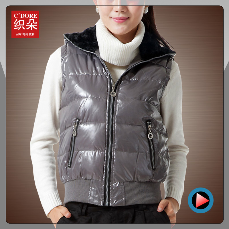 Cotton vest women's 2012 autumn and winter down cotton fashion with a hood vest casual all-match vest