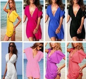 Cover Up Beach Mini Dress beach dress  New Women Sexy Nylon Swimwear Bikini  A141