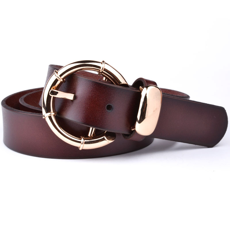 Cowhide women's belt all-match genuine leather vintage wide strap fashion casual pin buckle belt