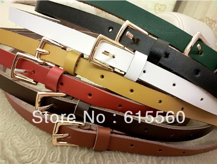 Cowhide women's belt strap Women genuine leather fashion all-match tieclasps