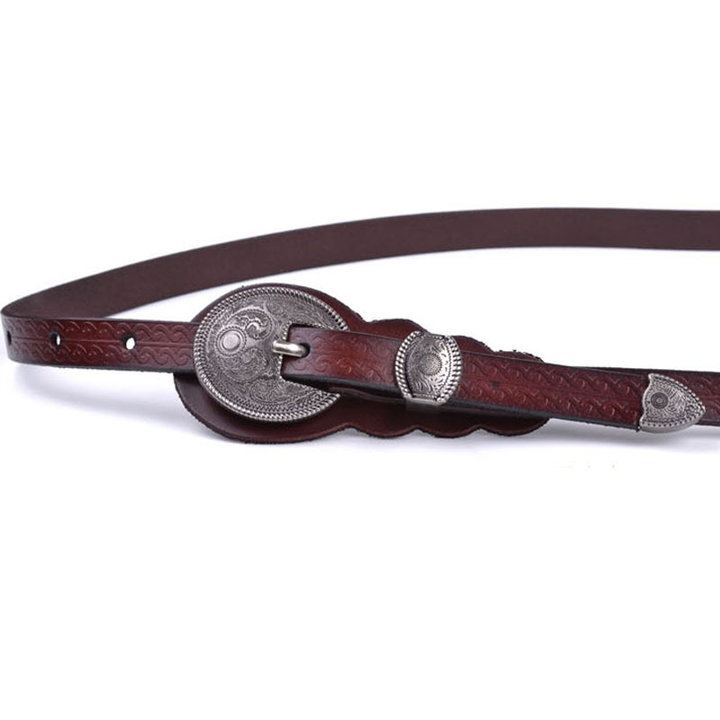 Cowhide women's genuine leather strap vintage royal paragraph belt all-match cowhide strap decoration