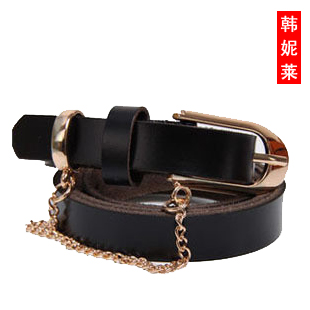 Cowhide women's thin all-match belt female genuine leather decoration women's strap np0018