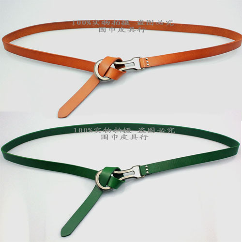 Cowhide women's thin belt decoration genuine leather tieclasps strap Women all-match (BL007)