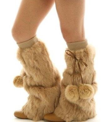 [CPA Free Shipping] Fashion 16 inches Winter Rabbit Fur Leg Warmer / Fur Warm Legging 5 Color (FQ-34)