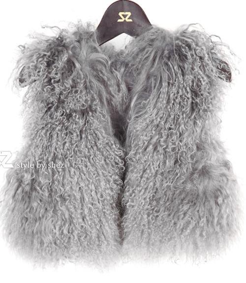 [CPA Free Shipping] Fashion Genuine Mongolian Sheep Fur Short Vest / Multi-Color 100% Sheep Fur Gilet (FM-13)