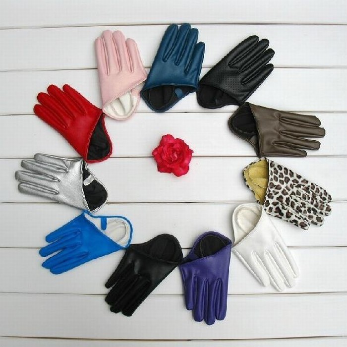 [CPA Free Shipping] Wholesale Sexy City Colorful Cheap PU Leather Ladies Gloves (SE-51)