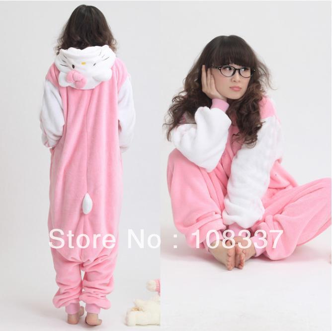 CPAM Hello kitty coral fleece women sleepwear nightwear ladies' pajamas/pyjamas nightgown