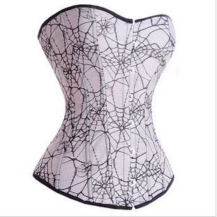 CPAP free shipping!black and white corset sexy jacquard corset ladies bustier sexy cobweb corset