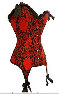 CPAP free shipping!New Sexy Red&black Corset with bowknot Underbust red Bustier Top&G-String lace up sexy corset