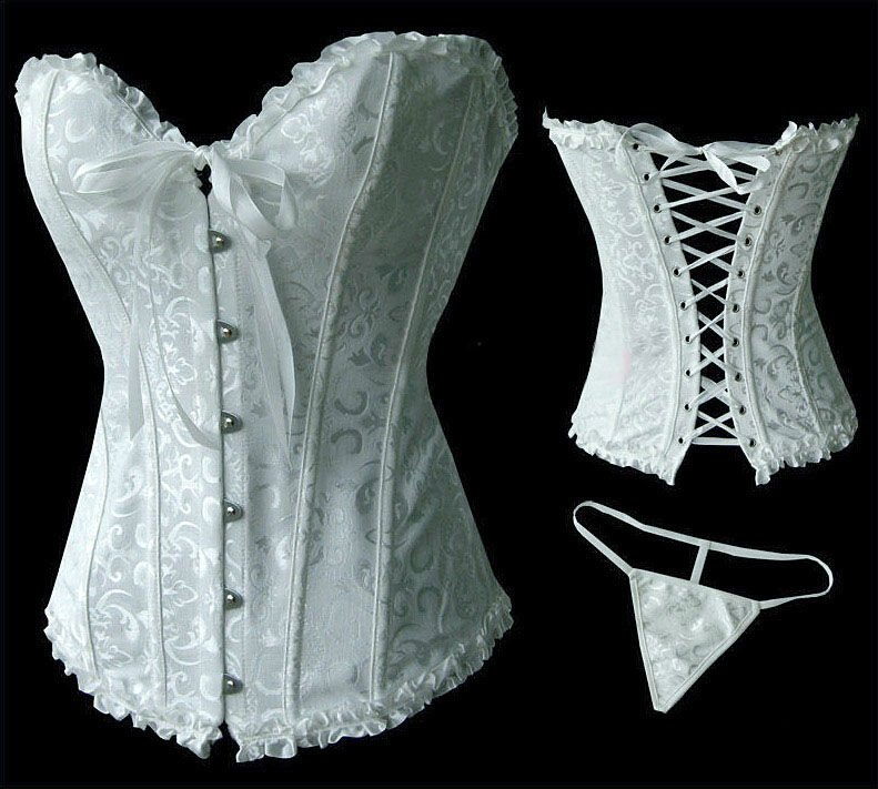 CPAP free shipping! wholesale Sexy Lingerie Brocade Lace Up Corset Bustier white corset fashion sexy underwear gothic corset