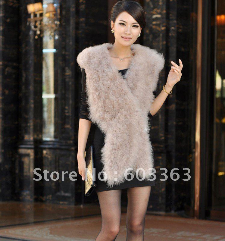 crazy special 119.99usd free shipping 2012 popular women's fation ostrich hair  long fur coat,fur vest  s M L XL XXL 3color