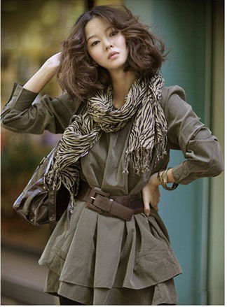 Crew Neck Trench Coat Pullover With Belt(scarf Not Included) Free Shipping