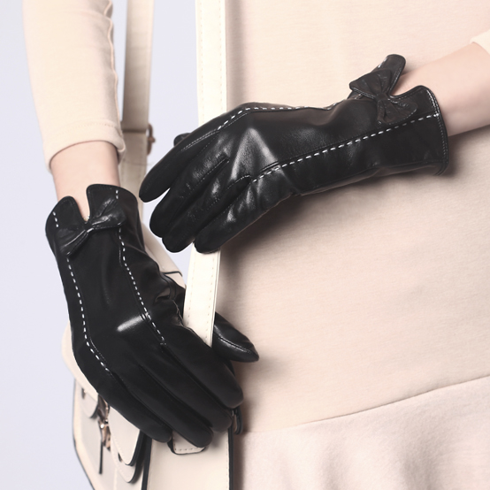 Crievn leather gloves female genuine leather winter genuine leather gloves thermal women's sheepskin new arrival