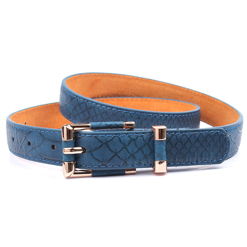 Crocodile pattern thin belt female all-match decoration genuine leather belt women's strap Women fashion