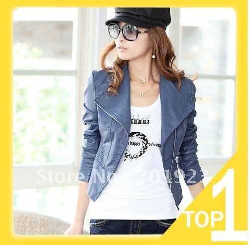 Cultivate one's morality short fur women jacket pu leather fashion ladies' jacket, Free shipping