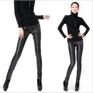 Cultivate one's morality show thin yaguang imitation leather pants render pants 9437 nine minutes of pants feet pants