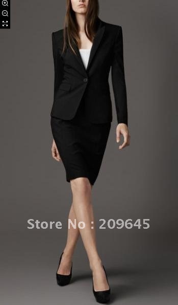 Customer Made - Women's One-Button Front Notch Lapel Suit Jacket & Skirts Free Shipping HY387