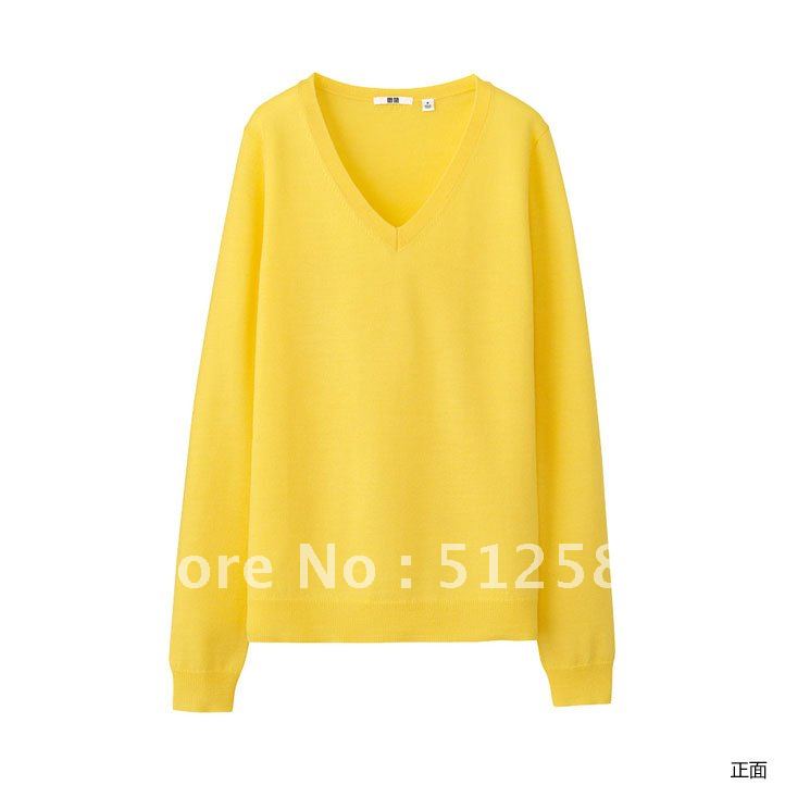 customize 100% real cashmere sweater women's ladies' basic V-neck long sleeve classic modern style