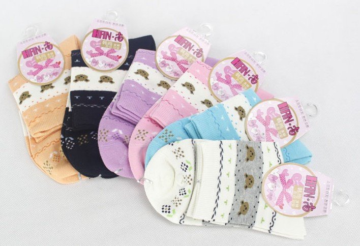 Cute Animal Beer Pattern Designer Women Cotton Socks,20 Pair/Lot+Free shipping