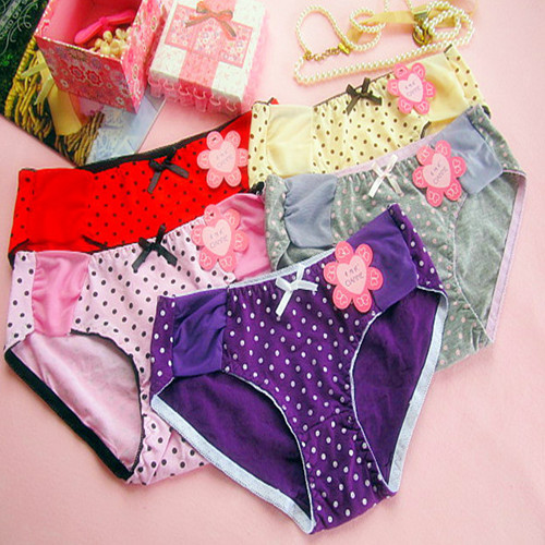 Cute Bow String Modal Panty Ladies Low-waist Panties With Dots Print Women Underwear