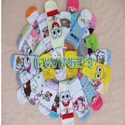 Cute Fashion Nylon Cotton Socks  Cartoon Design Free shipping  100%New Good Quality 200pcs/lots