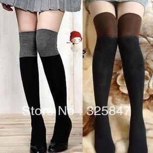 cute socks for women/Color block decoration ankle sock stockings over-the-knee socks sexy stocking two-color socks