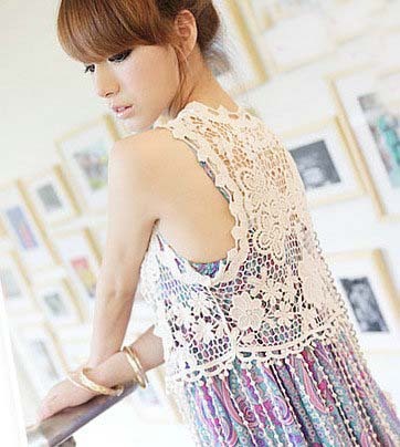 Cutout hook needle crochet crotch lacing tassel knitted vest vest cardigan cape shrug