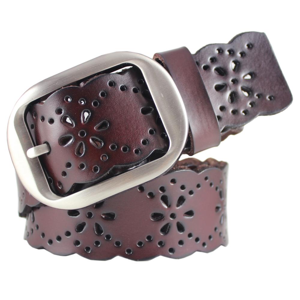 Cutout women's strap female genuine leather cowhide women's belt female strap (BL006)