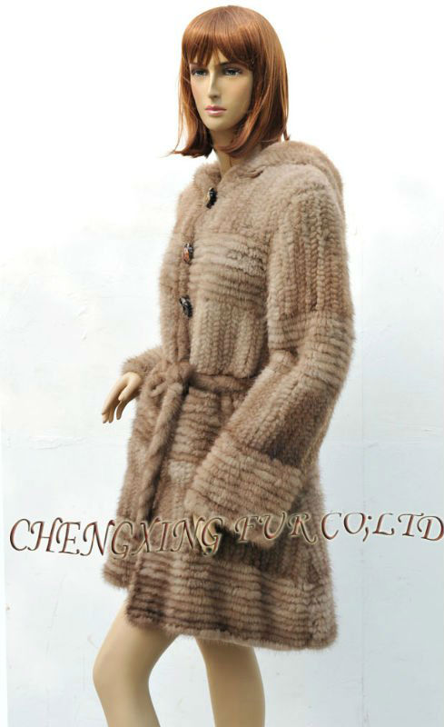 CX-G-A-46A Genuine Hand Knitted Mink Fur Coat ~ Unlined ~DROP SHIPPING