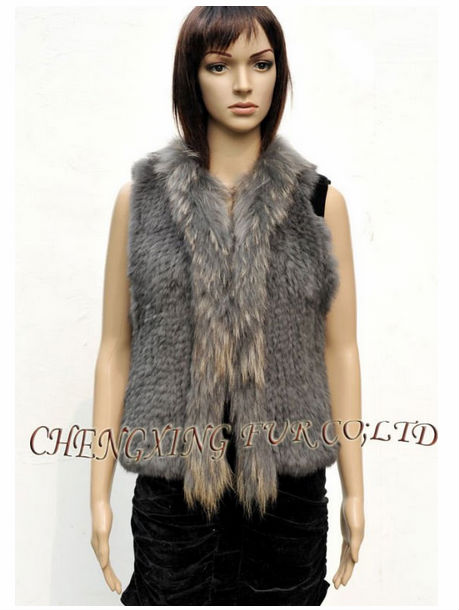 CX-G-B-118C two colors Rabbit Fur Knit Fashion Vest ~ DROP SHIPPING