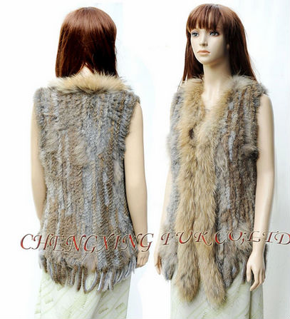 CX-G-B-120 Rabbit Fur Fashion Vest ~S M L XL XXL~ NEW ARRIVE ~ DROP SHIPPING