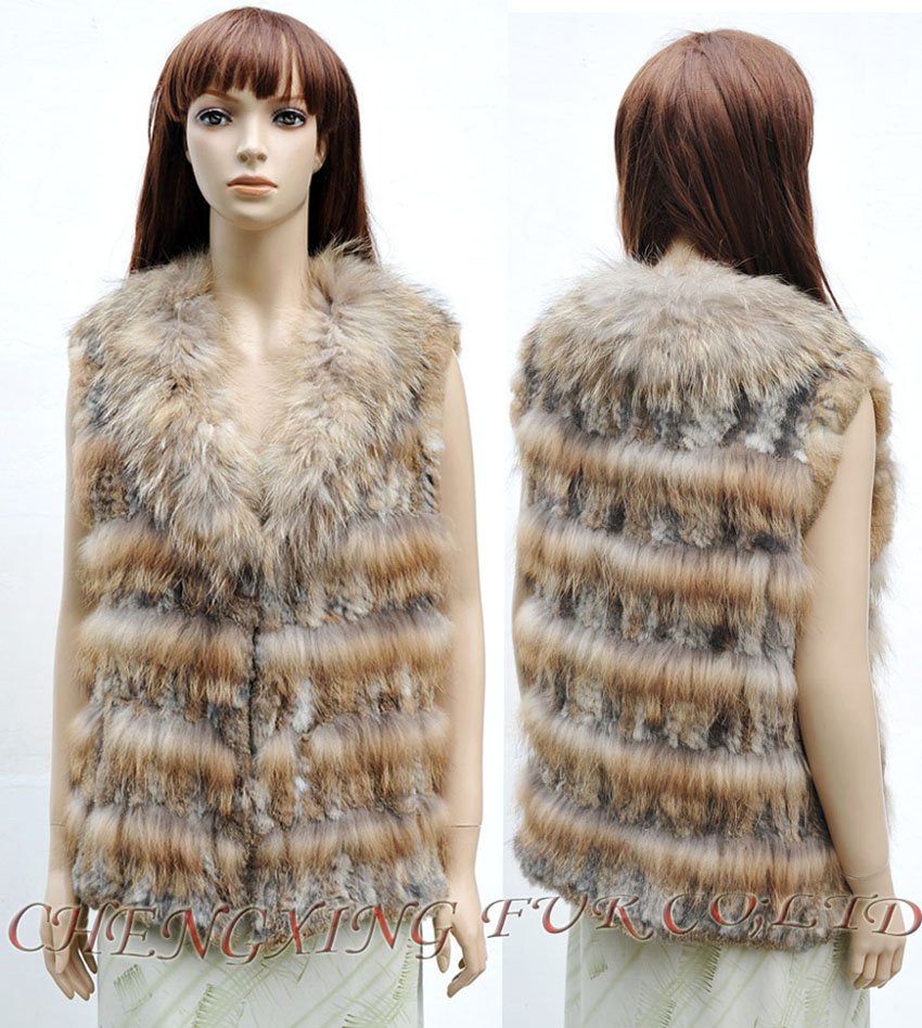 CX-G-B-134 Rabbit Fur Clothes Women ~ Fur Vest ~ Natural Colour ~ DROP SHIPPING