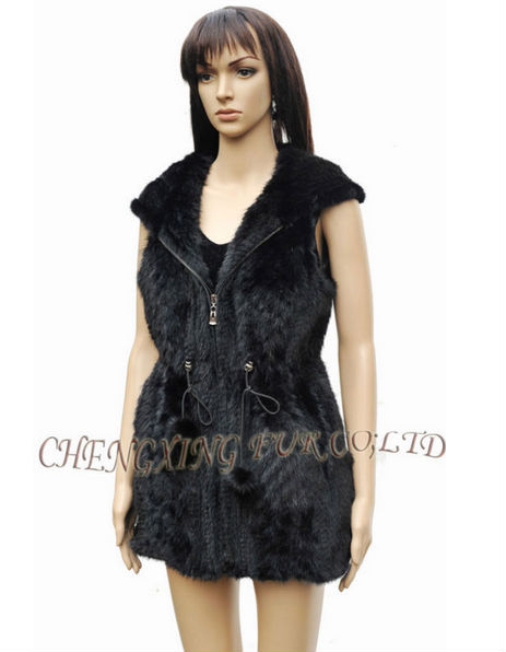 CX-G-B-141B Knit Mink Fashion Fur Fashion Hoodies Vest ~ Drop Shipping