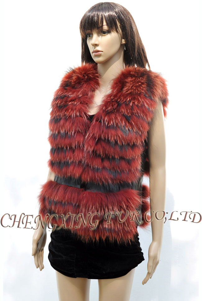 CX-G-B-150 Raccoon Fur Ladies Fashion Vest ~ 2013 New ~ Drop Shipping