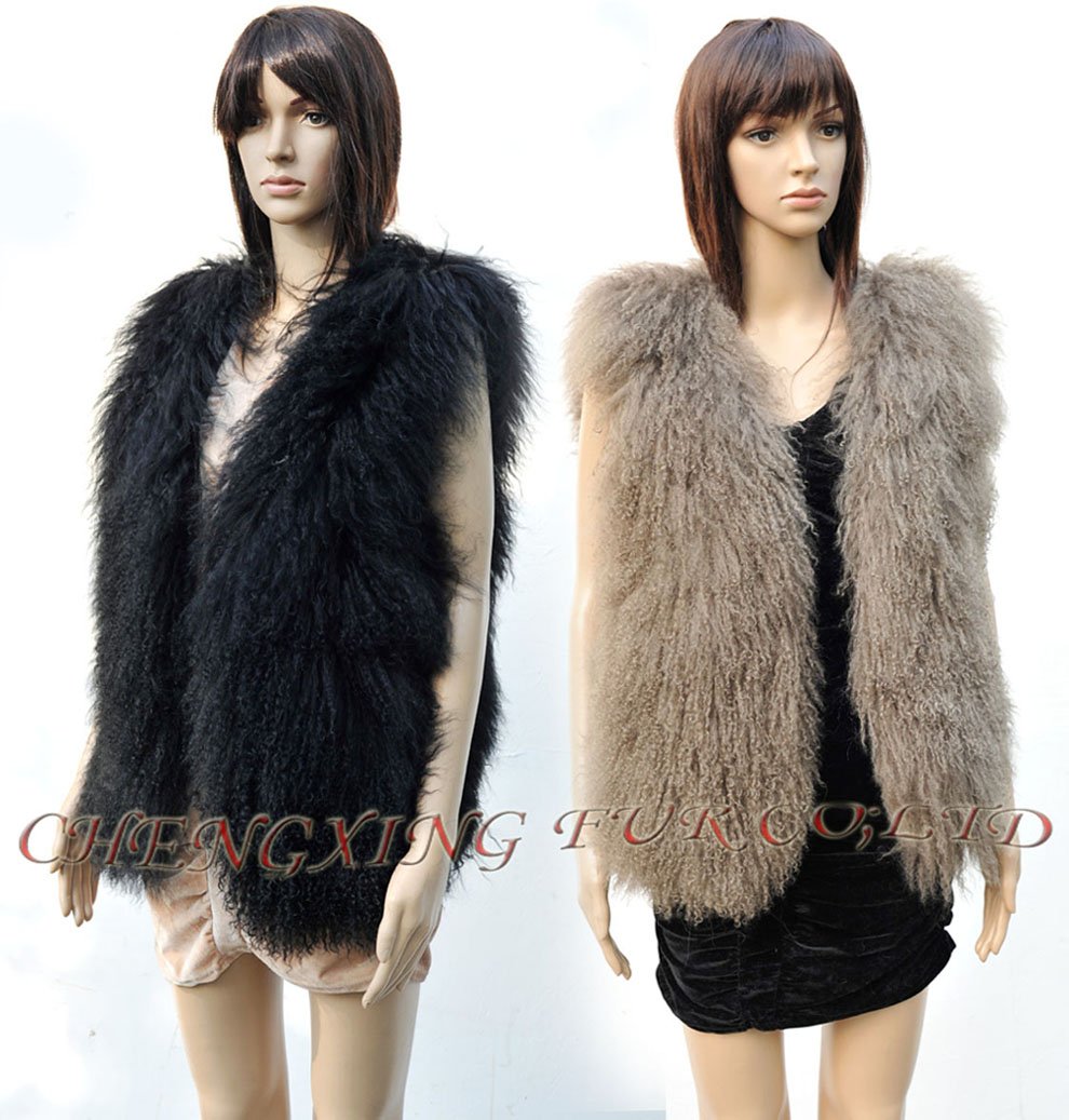 CX-G-B-160 Genuine Mongolian Lamb Fur Vest ~ Hot Selling  ~  DROP SHIPPING