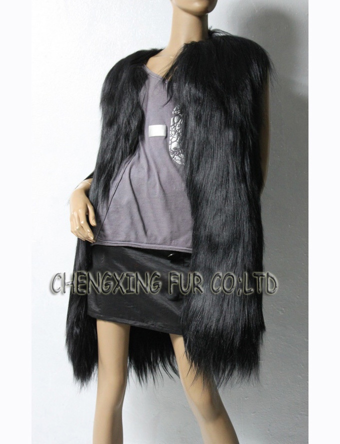 CX-G-B-20 2013 New Real Goat Fur Vest ~ Drop Shipping