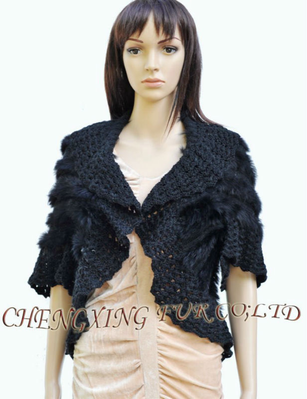 CX-G-B-46H  cheap Hand Made Rabbit Fur Lady Knitwear ~ DROP SHIPPING