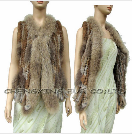 CX-G-B-57 Genuine Rabbit Fur Fashion Vest XS S M L XL XXL~ DROP SHIPPING