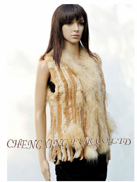 CX-G-B-57A  Fashion Genuine Rabbit Fur Vest ~XS S M L XL XXL ~ DROP SHIPPING