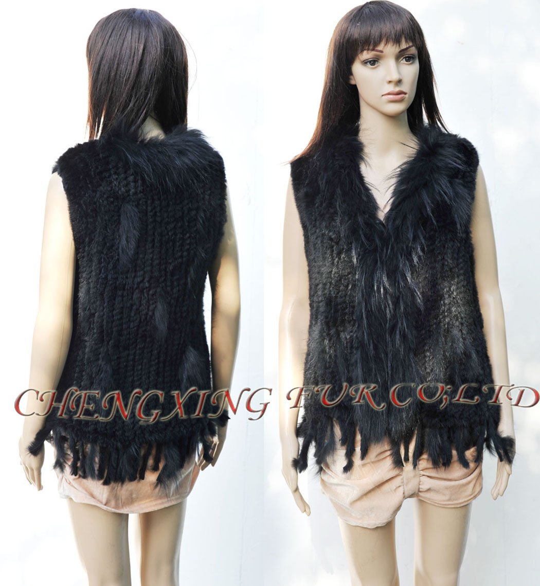 CX-G-B-57C1 Genuine Rabbit Fur Vest ~ DROP SHIPPING